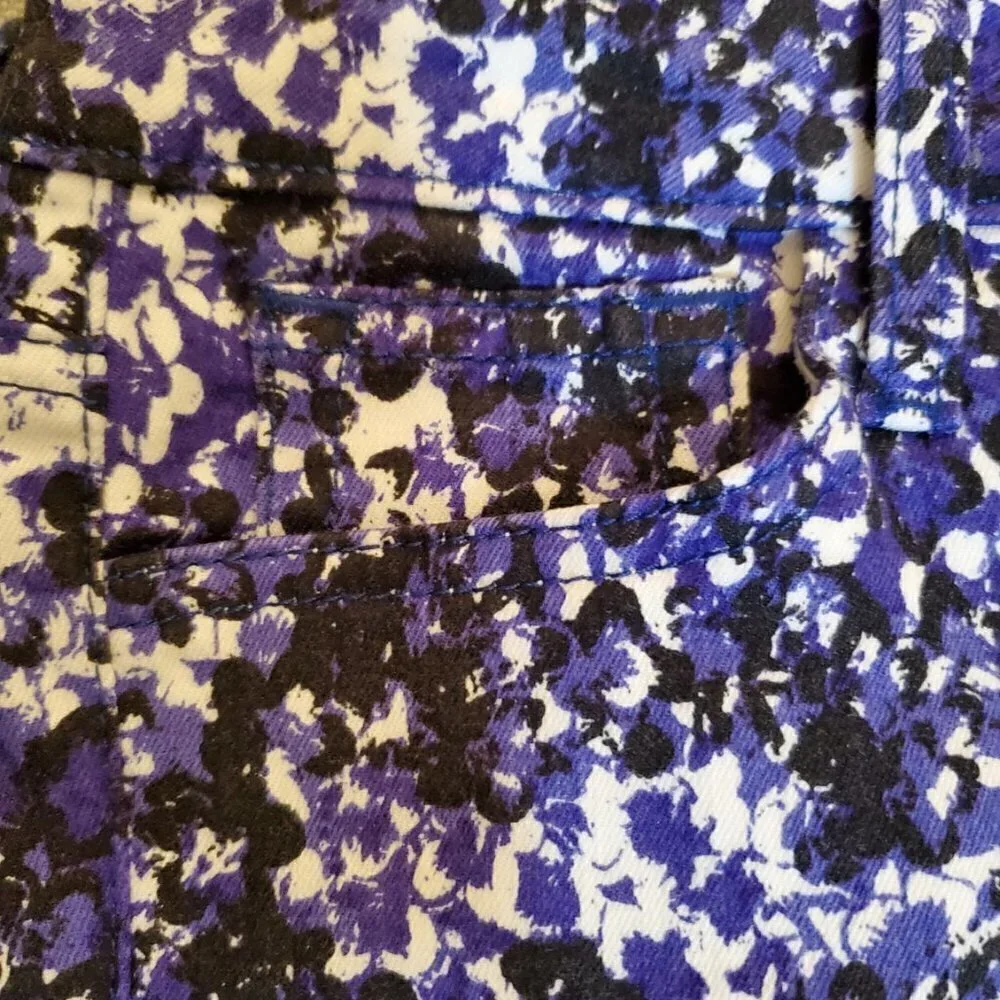 Joe's Jeans Skinny Fit Electric Blue Pop Art 0 - Picture 3 of 6